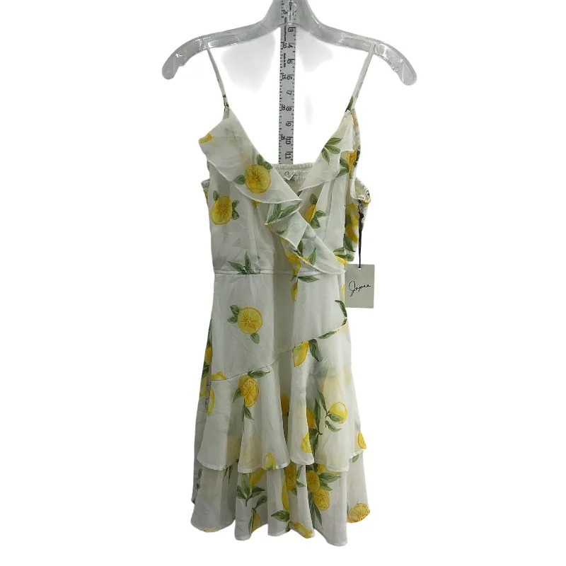 Sneak Peek Sale Japna Midi Wrap & Tank Women Lemon Citrus Themed Ruffle Dress White/Yellow New M Sneak Peek Sale Japna Midi Wrap & Tank Women Lemon Citrus Themed Ruffle Dress White/Yellow New M