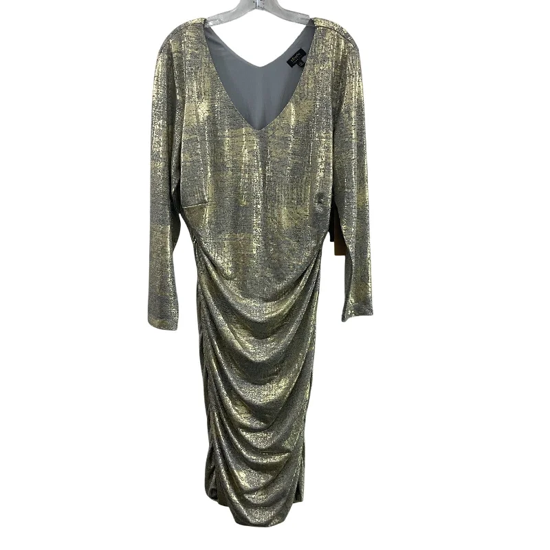 Low Prices Maree Pour Toi Women's Metallic LS Gold & Silver Long Sheath Dress, Size 18, NWT Low Prices Maree Pour Toi Women's Metallic LS Gold & Silver Long Sheath Dress, Size 18, NWT