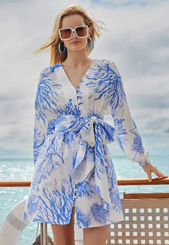 Don't Miss Marlo Cotton Dress in Toile de Reef