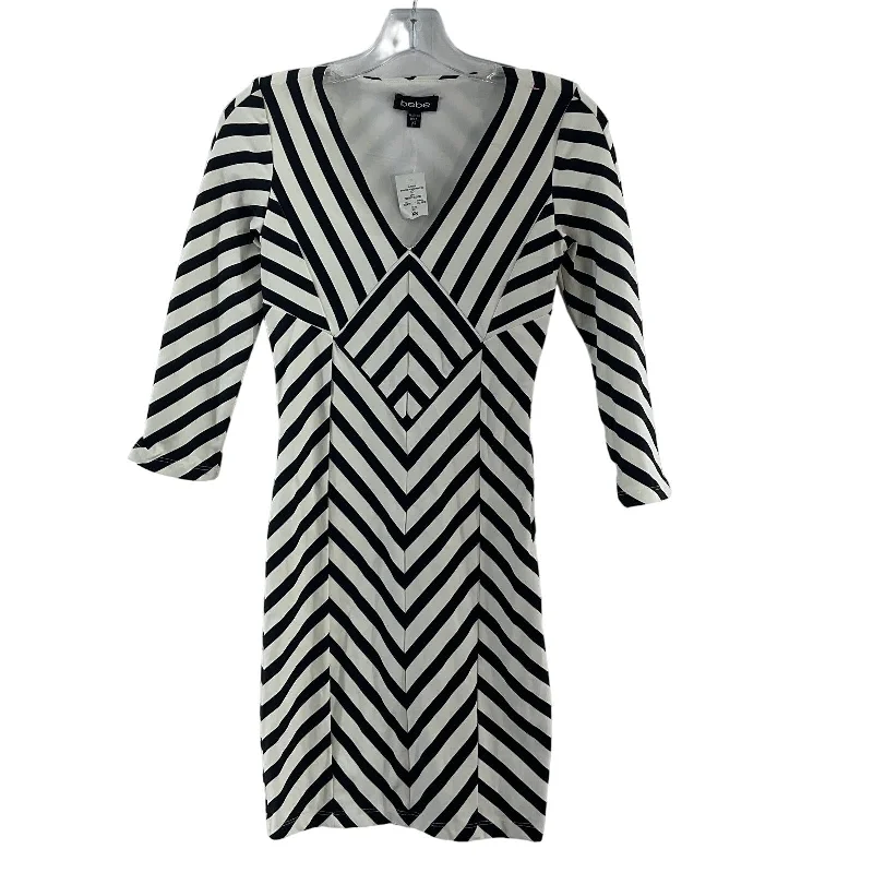 Inventory Reduction Vintage Bebe Black White Chevron Striped Womens Sheath Dress Knee-Length XS NWT Inventory Reduction Vintage Bebe Black White Chevron Striped Womens Sheath Dress Knee-Length XS NWT