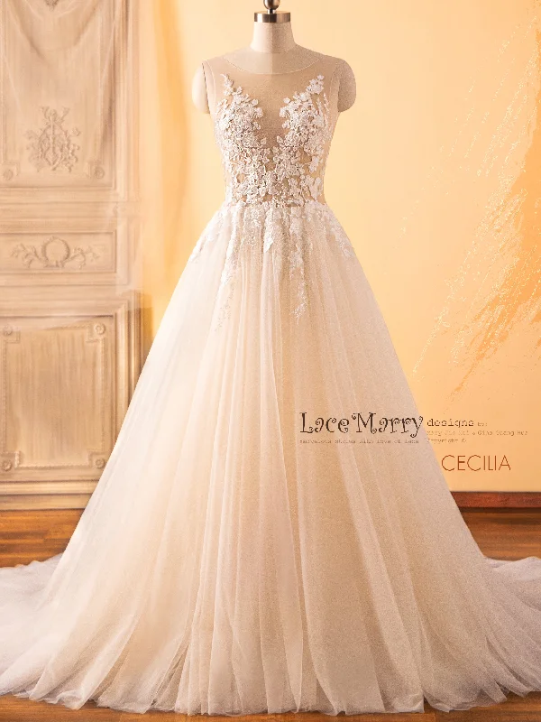 Today's Special CECILIA / Sexy Bodice Wedding Dress with Deep V Back