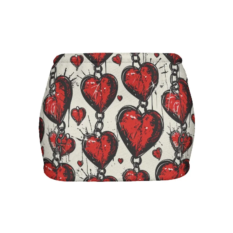 Bargain Prices Chained Hearts Slinky Micro Mini Skirt