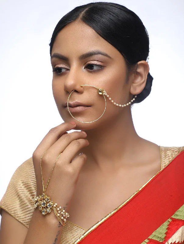 Savings Spectacular Kundan Naath & Bracelet Set - MRR78