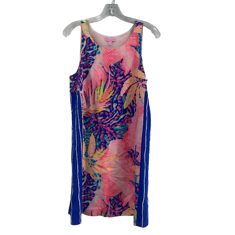 TIME-Limited Offer Lilly Pulitzer Blue & Pink Women's Floral Silk Shift Dress, Size S, Preowned