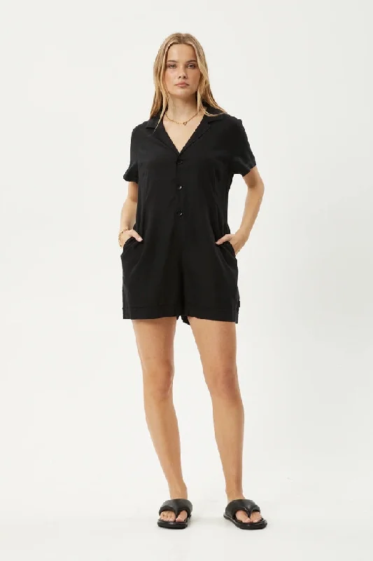 Price Reduction Afends Kokomo Hemp Playsuit Black