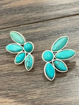 Factory Direct Sale Vintage Silver Natural Turquoise Stud Earrings Ethnic Dress Women's Jewelry MMi60 Factory Direct Sale Vintage Silver Natural Turquoise Stud Earrings Ethnic Dress Women's Jewelry MMi60