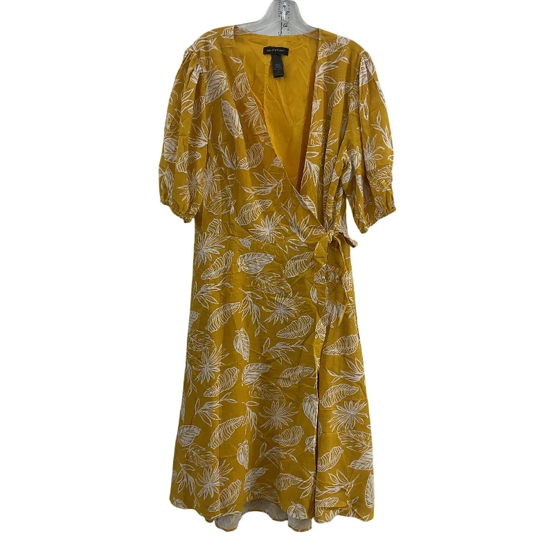 Fantastic Offers Ashley Stewart Women's Floral Linen Wrap Dress Size 14 Dark Yellow & White Fantastic Offers Ashley Stewart Women's Floral Linen Wrap Dress Size 14 Dark Yellow & White