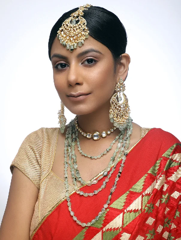 Super Deal Maharani Green Set With Choker - MRR170