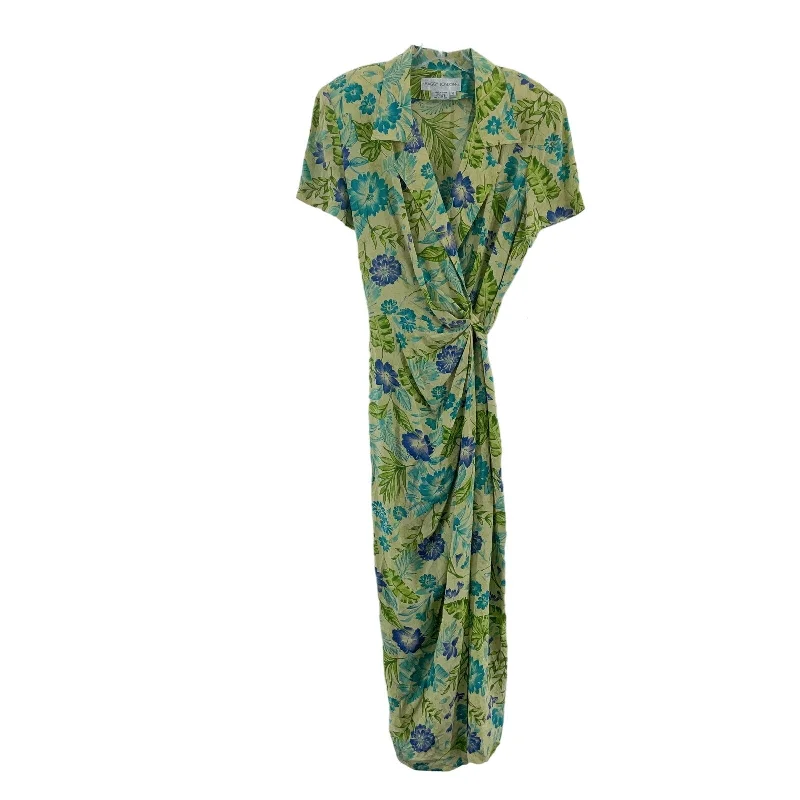 Savings Bonanza Maggy London Vintage Green Floral Silk Wrap Dress Women’s Size 10 NWT Savings Bonanza Maggy London Vintage Green Floral Silk Wrap Dress Women’s Size 10 NWT