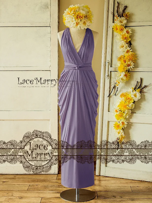 Exclusive Online Offer Purple Infinity Bridesmaid Dress with Long Straps