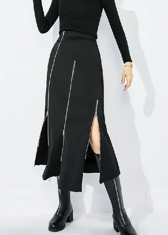 Price Reduction Slim Fit Black High Waist Zippered Side Open A Line Skirt Summer LY0818 Price Reduction Slim Fit Black High Waist Zippered Side Open A Line Skirt Summer LY0818