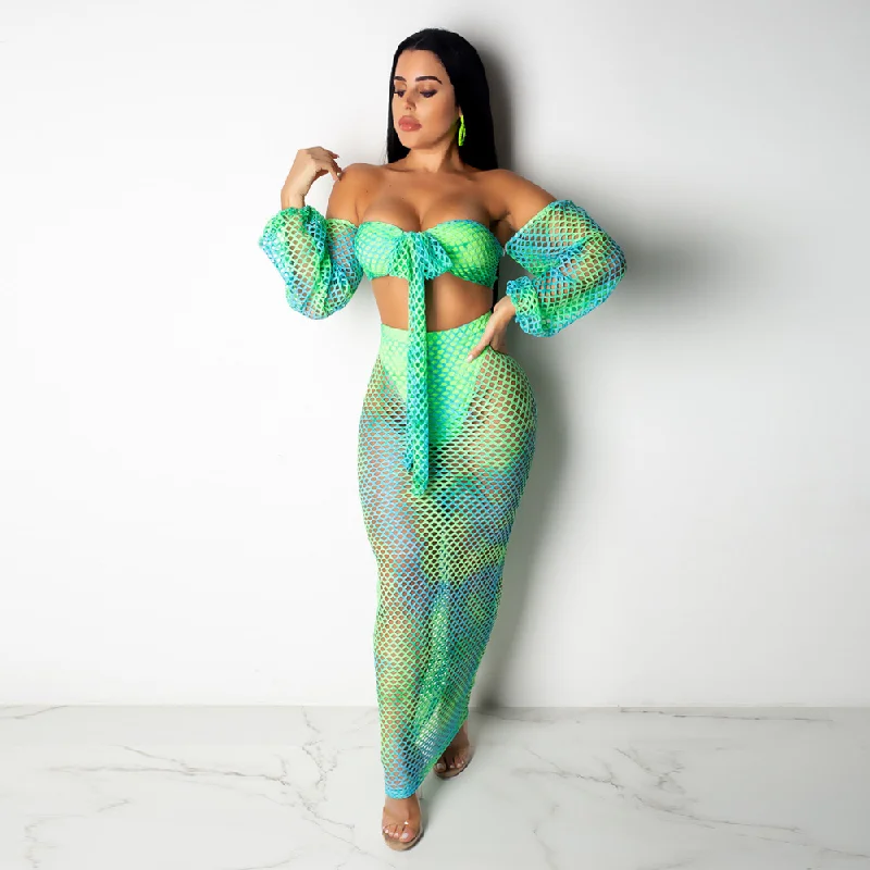 Anniversary Sale Women's Summer Transparent Sheath Beach Two-Piece Dress