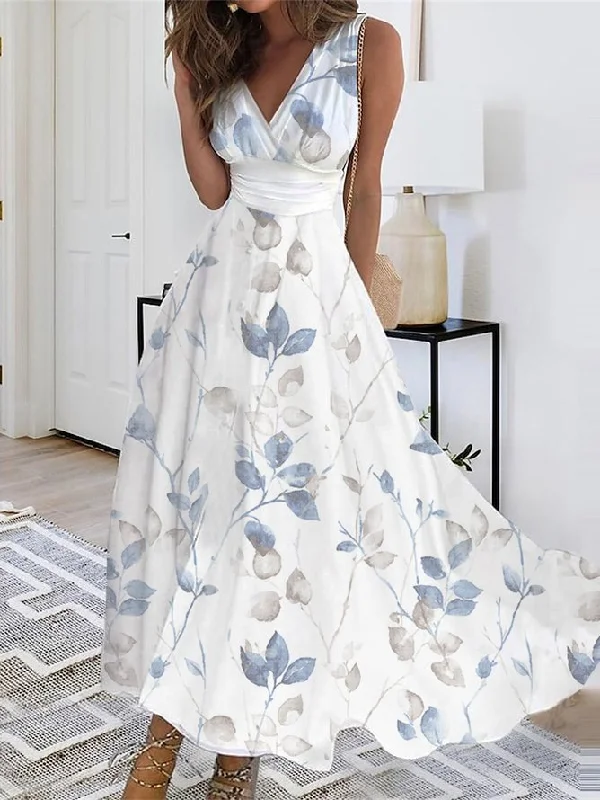 Instant Discount Casual Floral V Neck Dress  QM90