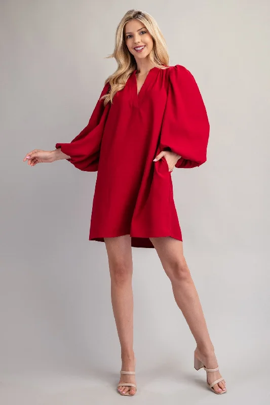 Exclusive Deal Bozeman V-Neck Balloon Sleeve Dress