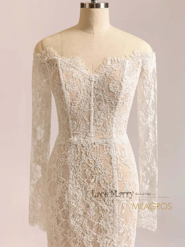 Value Deals MILAGROS / Long Sleeves Lace Wedding Dress
