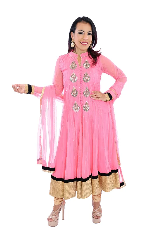 Early Access Princess Pink and Gold Modern Anarkali - 9010