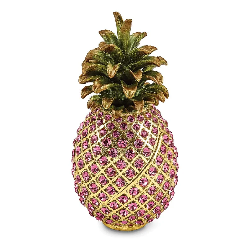 Can't Miss Lux by Jere Bejeweled FRIENDSHIP & HOSPITALITY Pink Pineapple Trinket Box