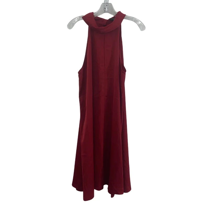 Super Bargain Banana Republic Cherry Red Midi Women's Halter Trapeze Dress L New - Polyester Super Bargain Banana Republic Cherry Red Midi Women's Halter Trapeze Dress L New - Polyester