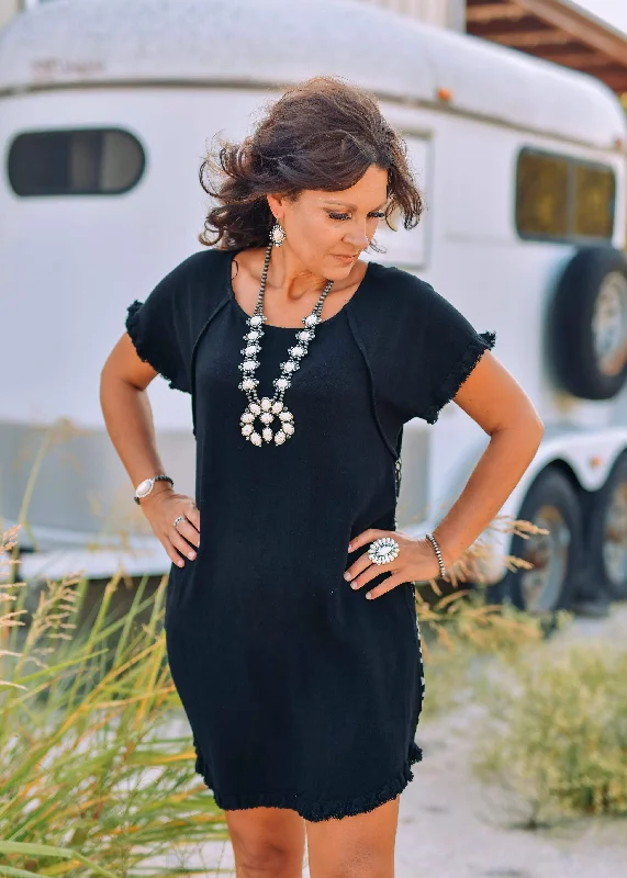 Limited Time Black Dress with Print Back