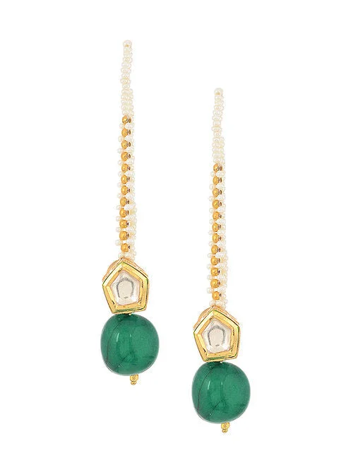 Deep Discounts Kundan Studs Emerald - MRR243