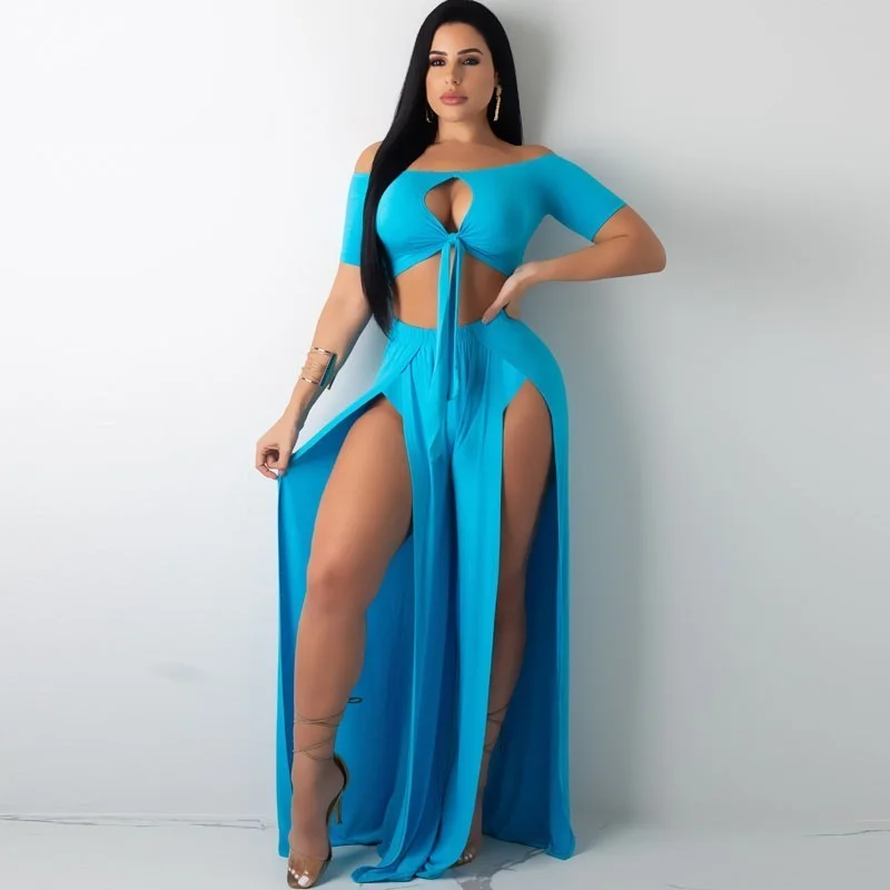 Limited Time Discount Women's Summer Cotton Backless Two-Piece Long Dress