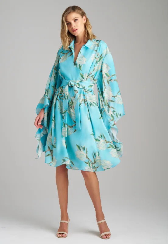Act Now Minerva Silk Dress in Blooming Yucca