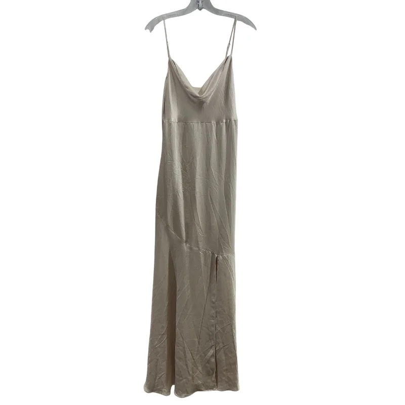 Price Cut New Lulu's Beige Sexy Slinky Satin Women's Tank Top Long Slip Dress M NWT