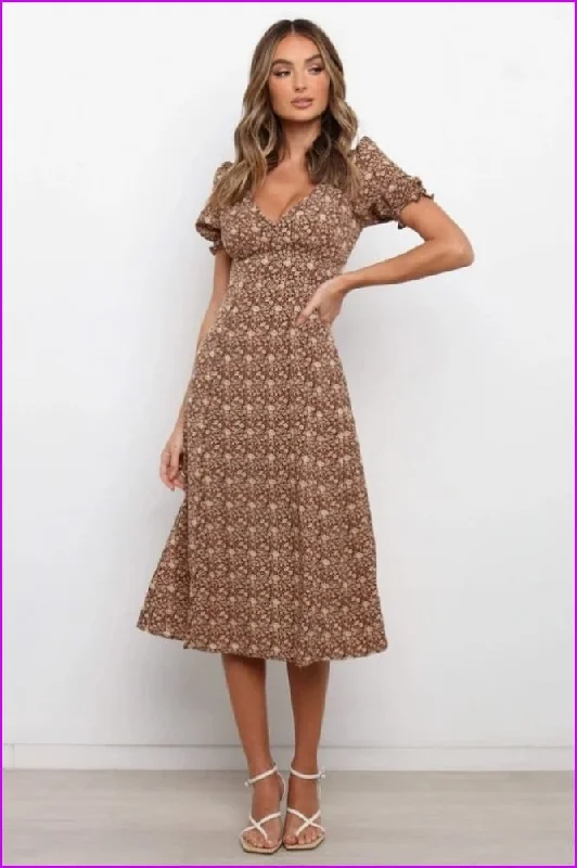 Overstock Summer Casual Printing Short Sleeve Dress