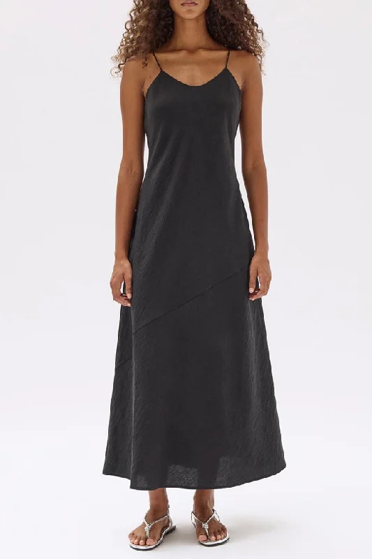 Low Prices Assembly Heather Silk Blend Maxi Dress Black