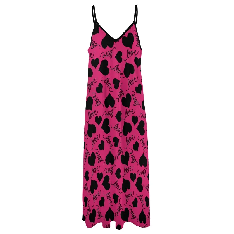 Take Advantage Hearts And Love Sling Ankle Long Dress