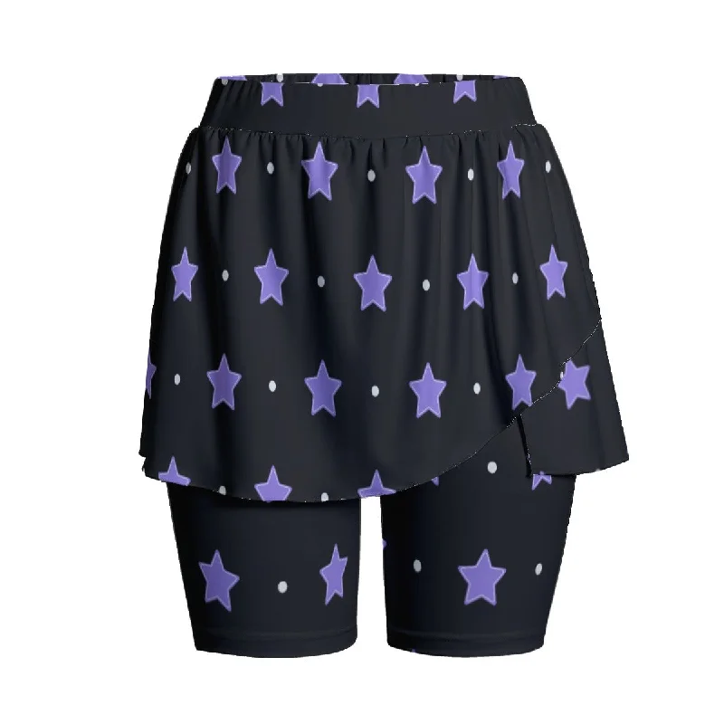 Don't Wait Purple Stars Women's Sports Skorts