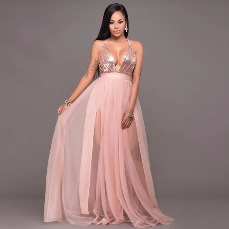 Price Cut Women's Summer A-Line V-Neck Long Dress With Lace