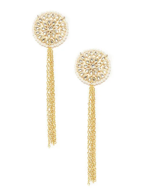 Overstock Kundan Studs With Gold Chain - MRR261