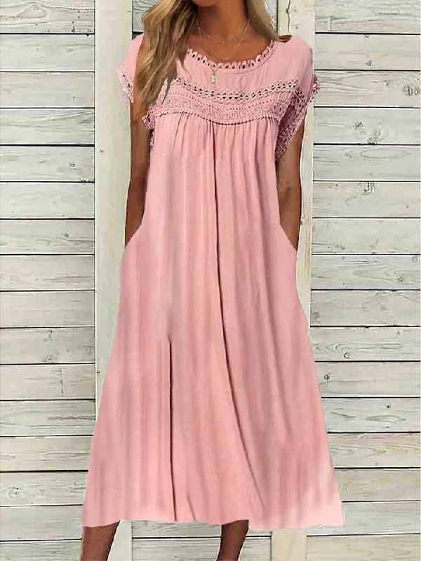 Low Prices Womens Casual Loose Crew Neck Dresses  QM89
