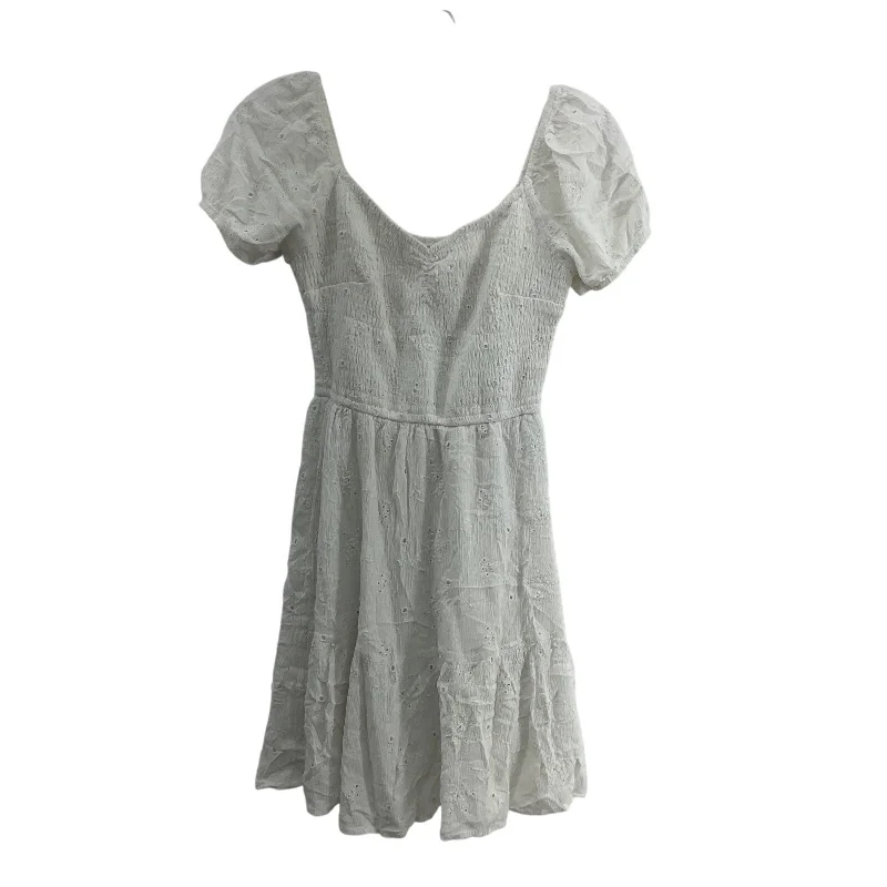 The Best Prices Hollister White Midi Eyelet Lace Women's Fit & Flare Dress XS Viscose Preowned