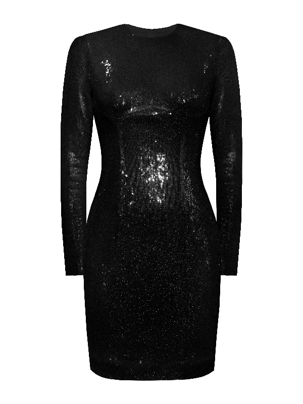 Final Clearance Sequined Long Sleeve Dress