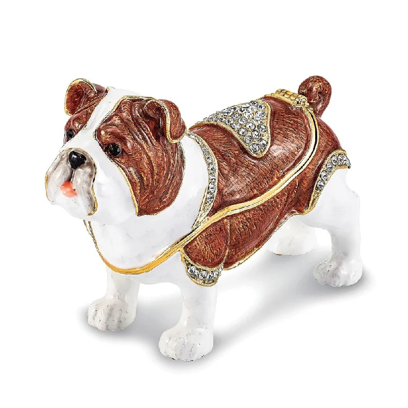 Steals and Deals Lux by Jere Bejeweled MAC English Bulldog Trinket Box