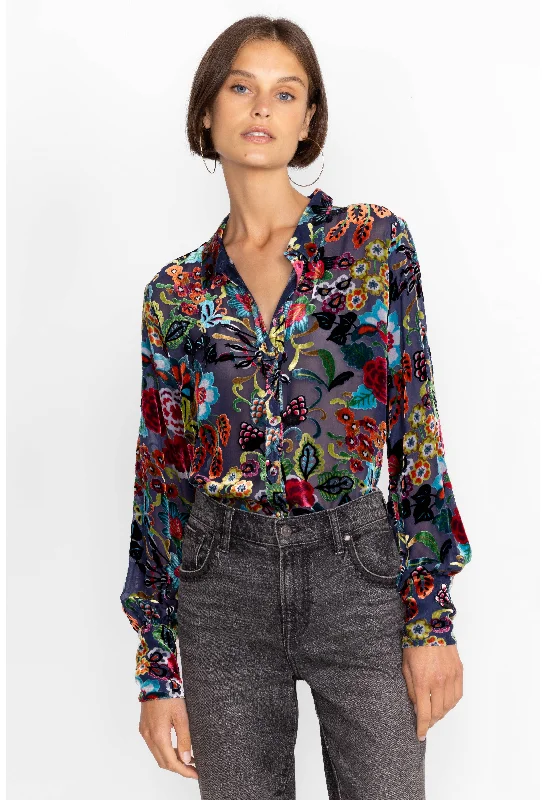 Act Fast Johnny Was Minto Burnout Yrene Blouse - Multi