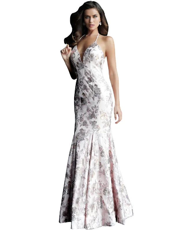 Loyalty Reward Jovani Blush Embellished Halter Neck Prom Dress