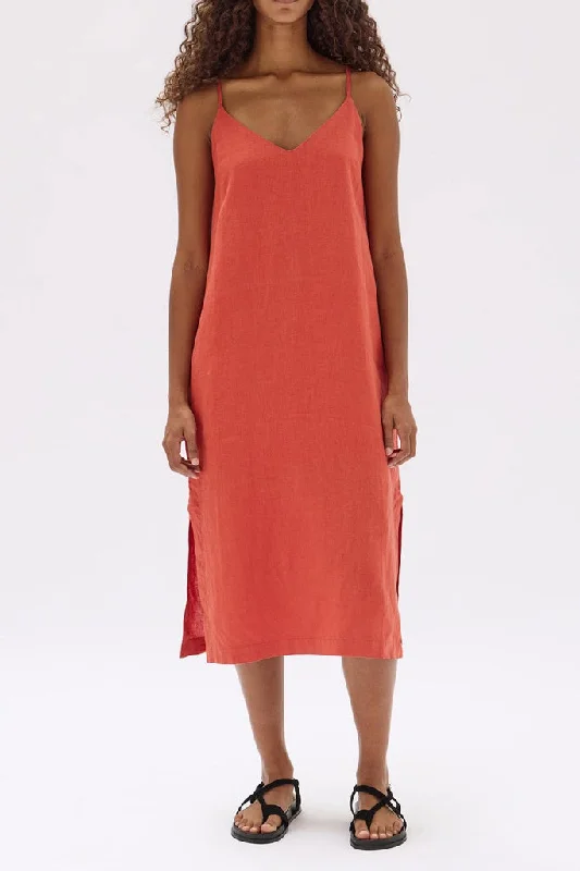 Best Bargains Assembly Vallory Linen Slip Dress Papaya