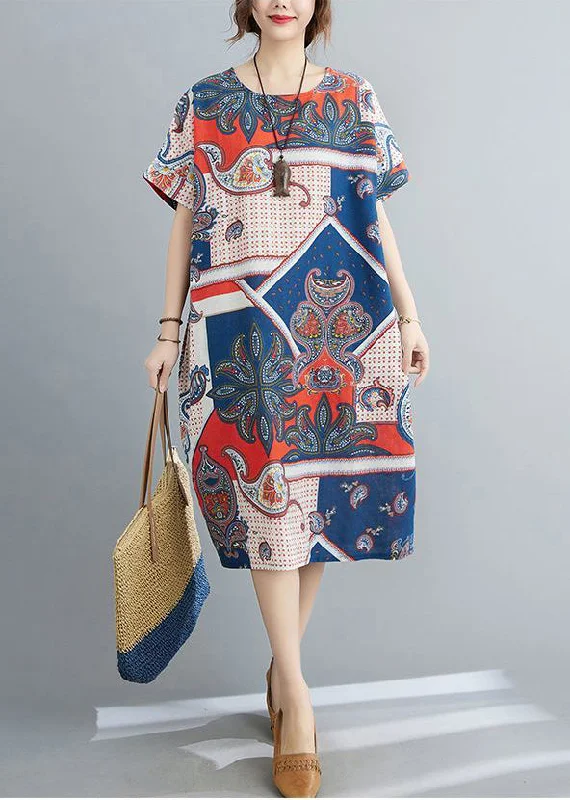 Clearance Items Original Design Colorblock Oversized Print Pockets Linen Dresses Summer LY0911 Clearance Items Original Design Colorblock Oversized Print Pockets Linen Dresses Summer LY0911
