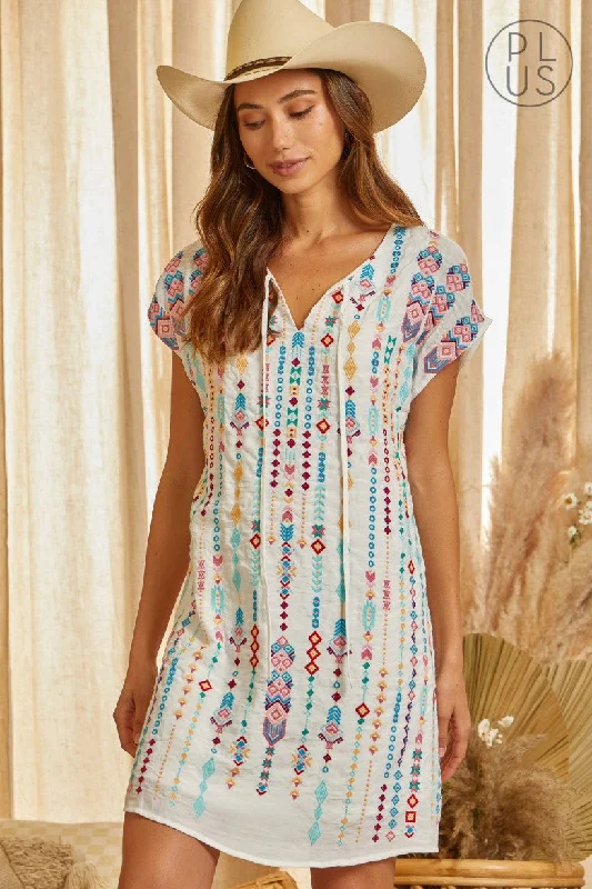 Friends and Family Sale Elizabeth Embroidered Shift Dress