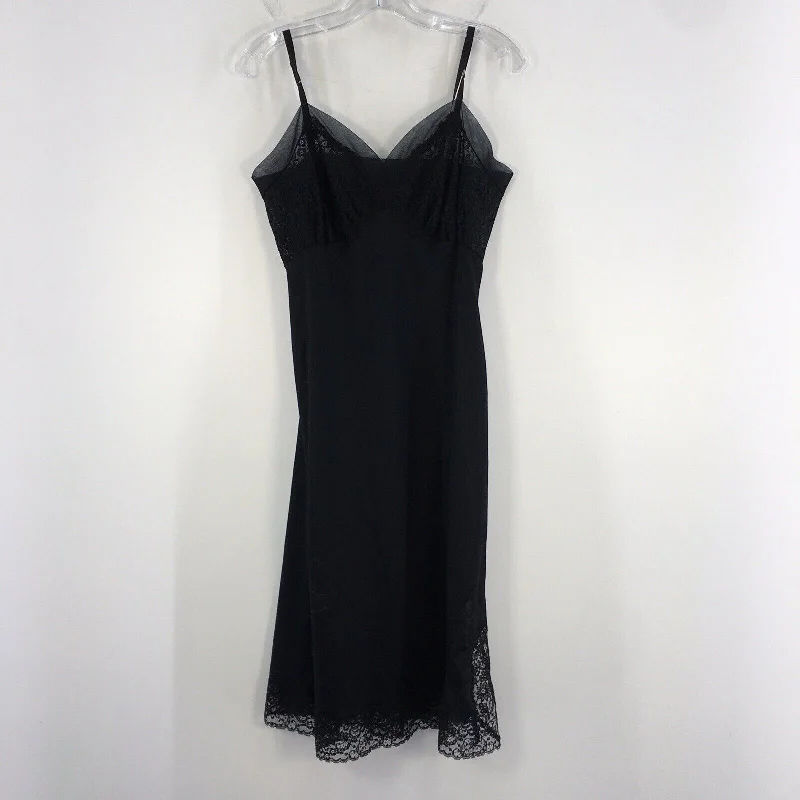 YEAR-End Clearance VTG USA Van Raalte Suavette Black Nylon Lace Slip Lingerie Dress Women Size 11