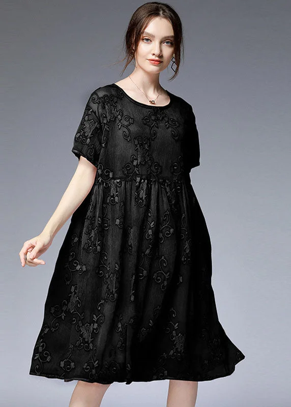 One-DAY Sale Bohemian Black O-Neck Embroideried Patchwork Dresses Two Pieces Set Summer LY0032 One-DAY Sale Bohemian Black O-Neck Embroideried Patchwork Dresses Two Pieces Set Summer LY0032