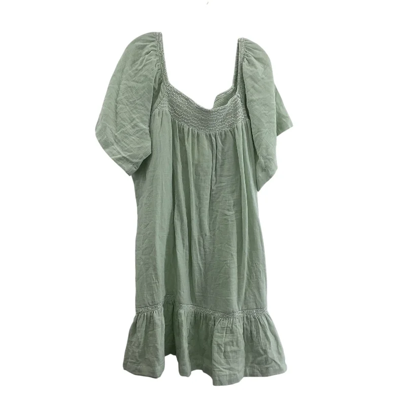 Members Only Wonderly Women's Pastel Green Boho Midi Dress 2X Plus Size Cotton Shift Preowned Members Only Wonderly Women's Pastel Green Boho Midi Dress 2X Plus Size Cotton Shift Preowned