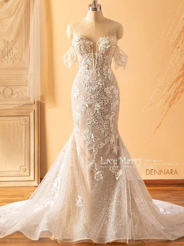 Hurry In DENNARA / Floral Wedding Dress with Sparkling Glitter Tulle