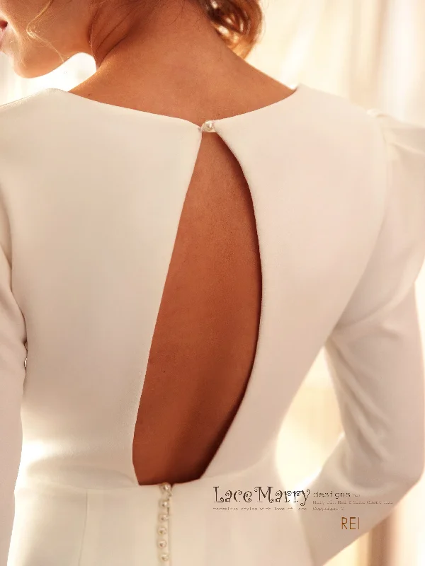 Epic Deals REI / Puff Shoulder Sleeve Simple Wedding Dress