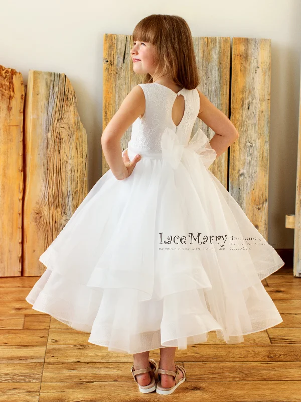 Deal Explosion MISHA / Princess Flower Girl Dress with Horsehair Organza Skirt