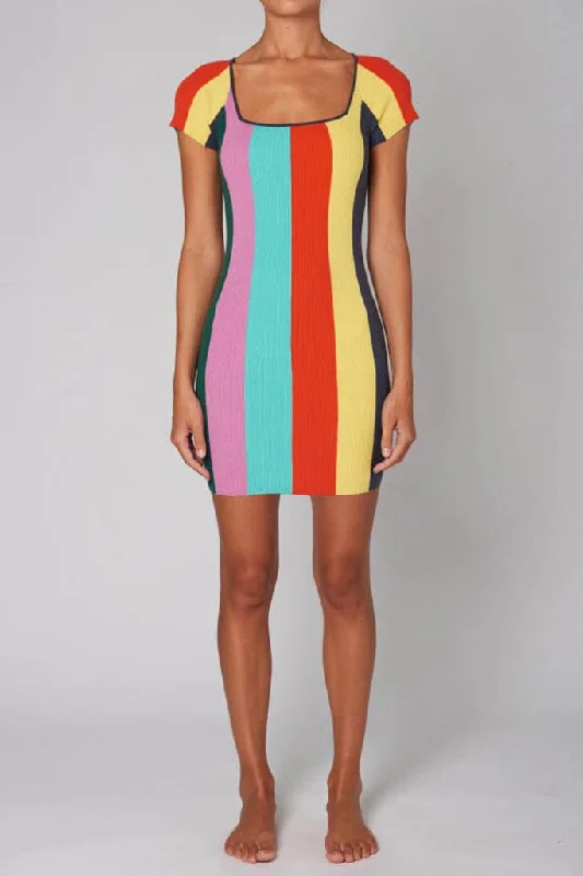 Seasonal Sale Rollas Covergirl Cherry Knit Mini Dress Summer Stripe