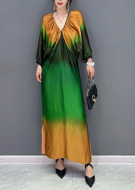 Buy More, Save More Modern Colorblock V Neck Wrinkled Print Silk Dresses Spring LC0364 Buy More, Save More Modern Colorblock V Neck Wrinkled Print Silk Dresses Spring LC0364